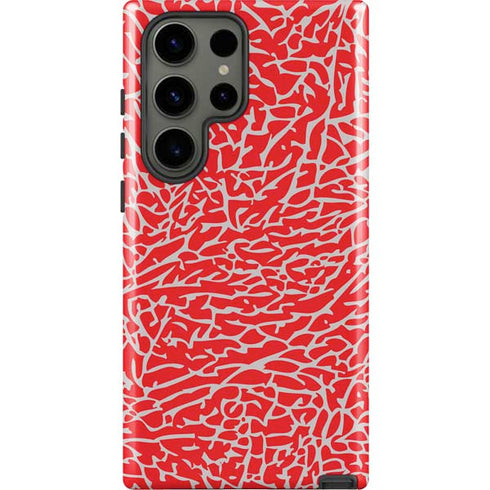 Elephant Print Red Galaxy S23 Ultra Pro Case