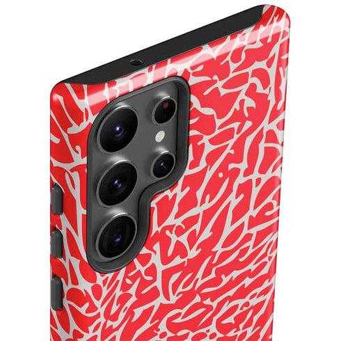 Elephant Print Red Galaxy S23 Ultra Pro Case