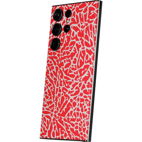 Elephant Print Red Galaxy Skins