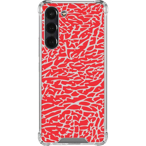 Elephant Print Red Galaxy S24 FE Clear Case