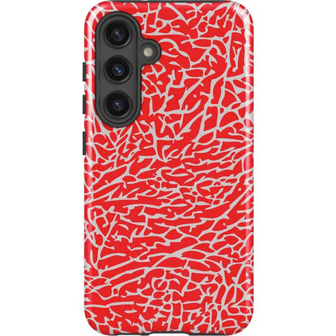 Elephant Print Red Galaxy S25 Impact Case