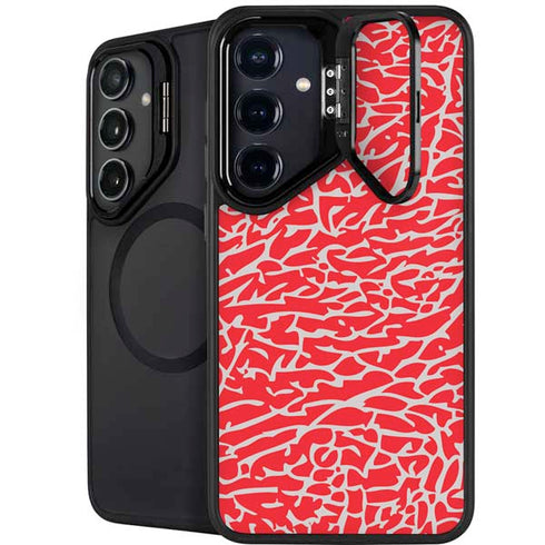 Elephant Print Red Galaxy S25 Kickstand Case