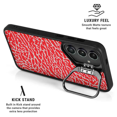 Elephant Print Red Galaxy S25 Kickstand Case