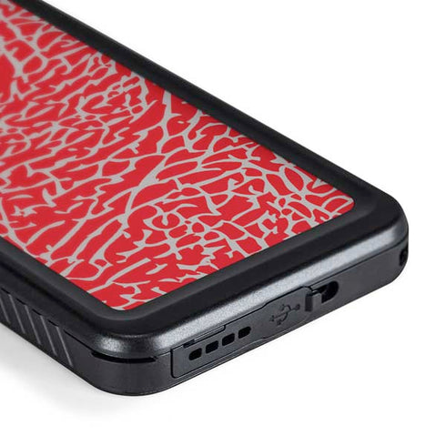 Elephant Print Red Galaxy S24 Plus Waterproof Case