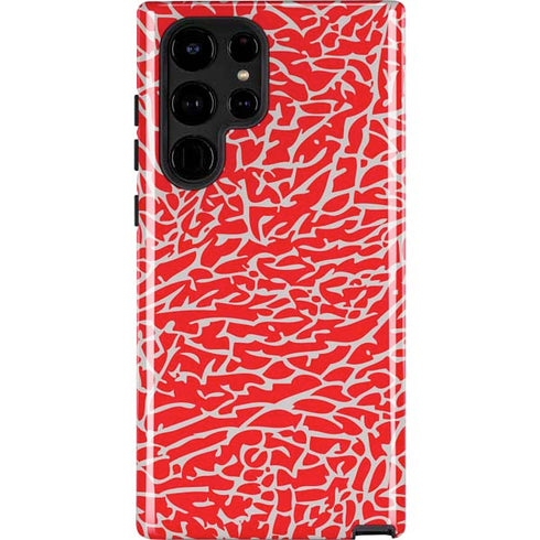 Elephant Print Red Galaxy S25 Ultra Impact Case