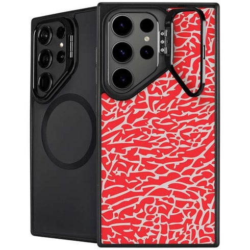 Elephant Print Red Galaxy S25 Ultra Kickstand Case