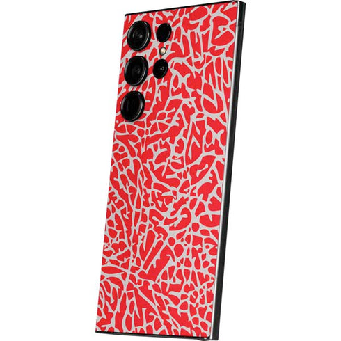 Elephant Print Red Galaxy S24 Ultra Skin