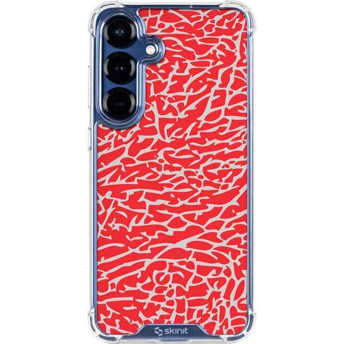 Elephant Print Red Galaxy S25 Clear Case