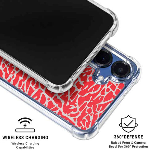 Elephant Print Red Galaxy S25 Clear Case