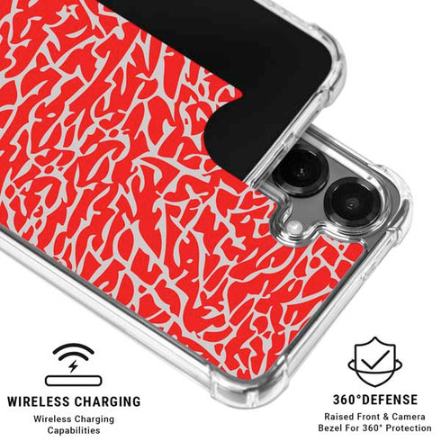 Elephant Print Red Galaxy S26 Clear Case