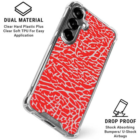 Elephant Print Red Galaxy S26 Plus Clear Case