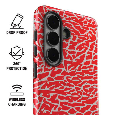 Elephant Print Red Galaxy S26 Plus Impact Case