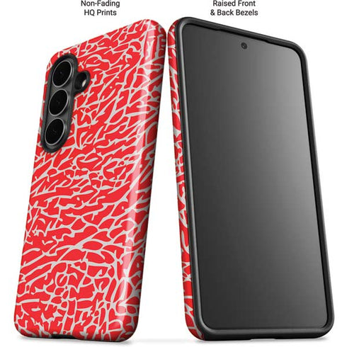 Elephant Print Red Galaxy S26 Plus Impact Case