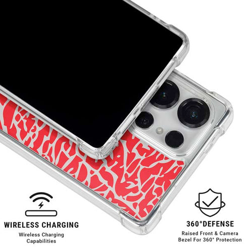 Elephant Print Red Galaxy S26 Ultra Clear Case