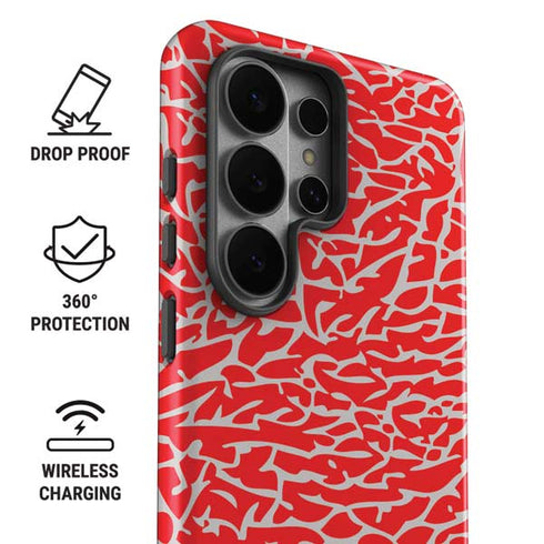 Elephant Print Red Galaxy S26 Ultra Impact Case