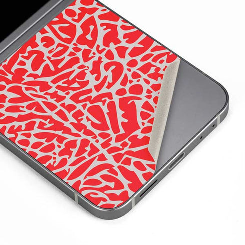 Elephant Print Red Galaxy Z Flip6 Skin