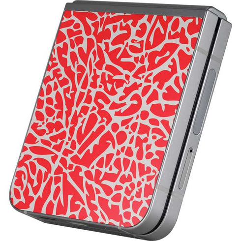 Elephant Print Red Galaxy Z Flip6 Skin