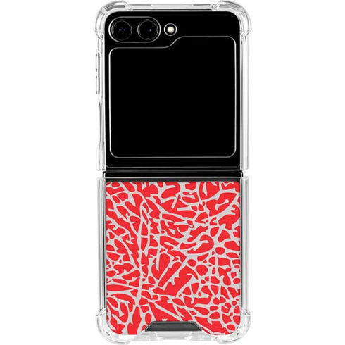 Elephant Print Red Galaxy Z Flip6 Clear Case