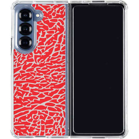 Elephant Print Red Galaxy Z Fold6 Clear Case