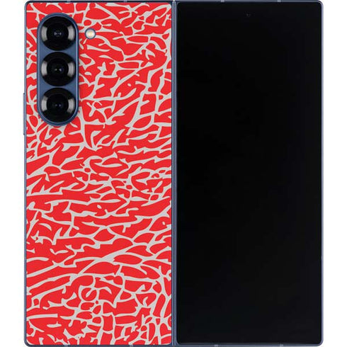 Elephant Print Red Galaxy Z Fold6 Skin