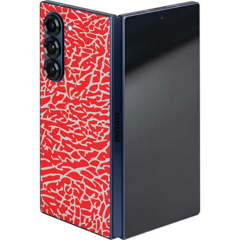 Elephant Print Red Galaxy Z Fold6 Skin