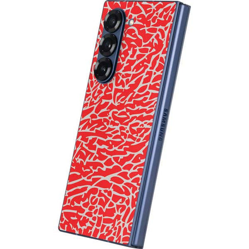 Elephant Print Red Galaxy Z Fold6 Skin
