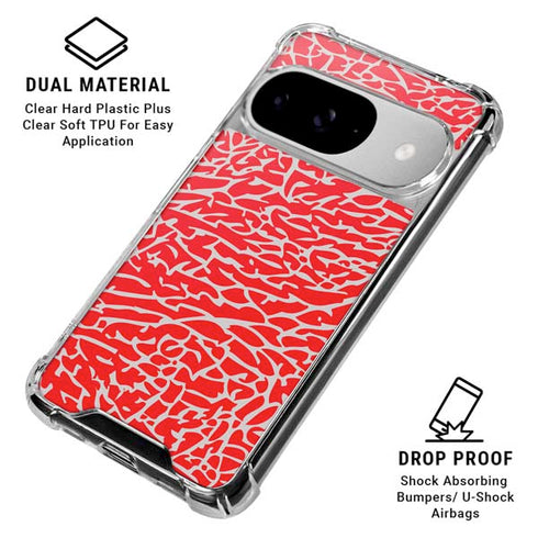 Elephant Print Red Google Pixel 10 Clear Case