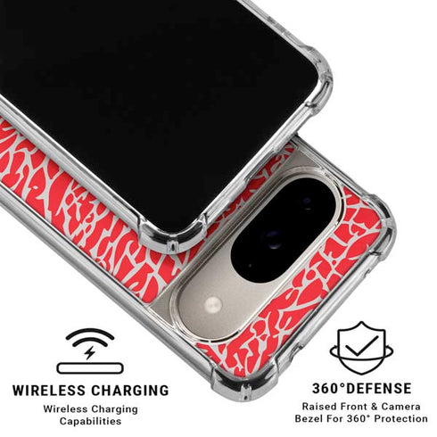 Elephant Print Red Google Pixel 10 Clear Case