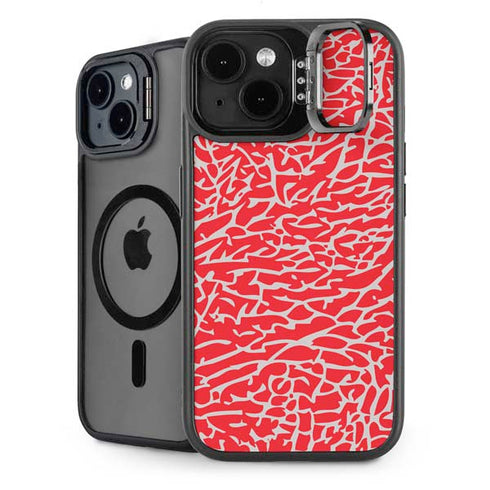 Elephant Print Red iPhone 15 Plus Kickstand Case