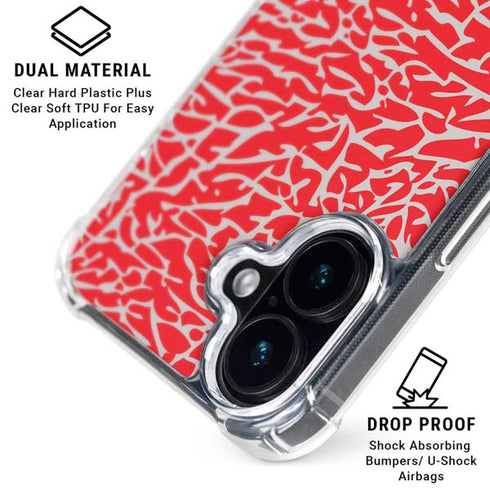 Elephant Print Red iPhone 16 MagSafe Case