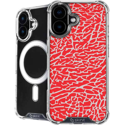 Elephant Print Red iPhone 16 Plus MagSafe Case