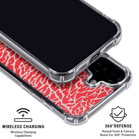 Elephant Print Red iPhone 16 Plus MagSafe Case