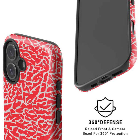 Elephant Print Red iPhone 16 Plus Magsafe Impact Case