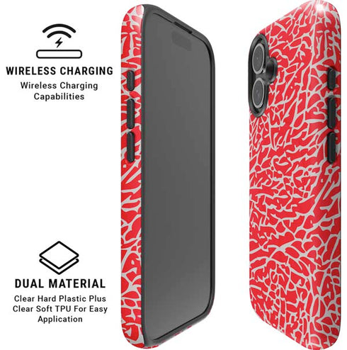 Elephant Print Red iPhone 16 Plus Magsafe Impact Case