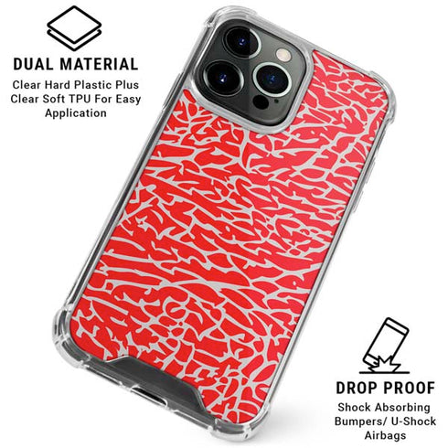 Elephant Print Red iPhone 16 Pro Clear Case