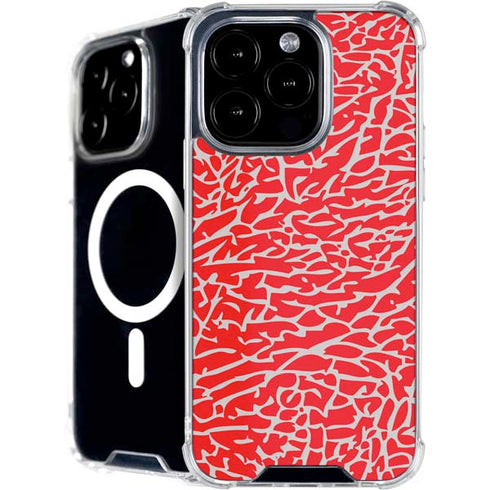 Elephant Print Red iPhone 16 Pro Max MagSafe Case