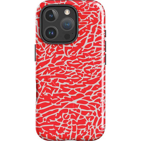 Elephant Print Red iPhone 16 Pro Max Magsafe Impact Case