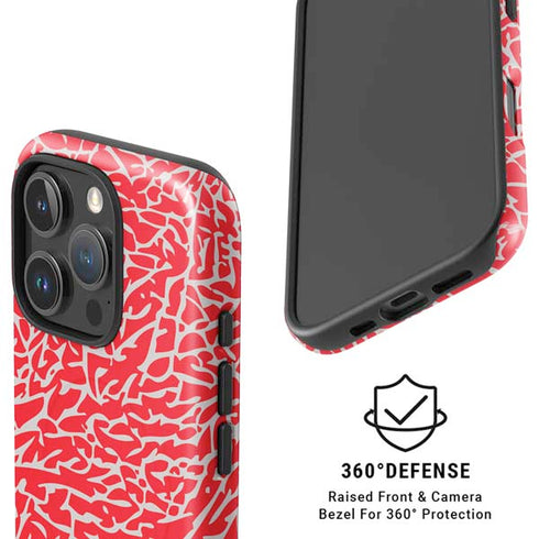 Elephant Print Red iPhone 16 Pro Max Magsafe Impact Case