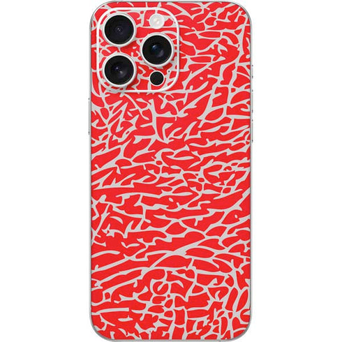 Elephant Print Red iPhone 16 Pro Max Skin