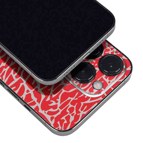 Elephant Print Red iPhone 16 Pro Max Skin