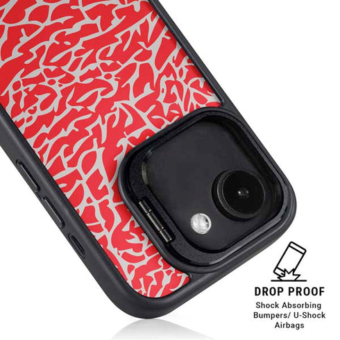 Elephant Print Red iPhone 16e Kickstand Case