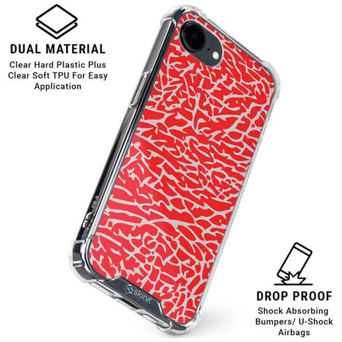 Elephant Print Red iPhone 16e Clear Case