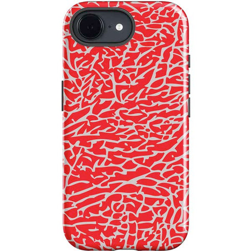 Elephant Print Red iPhone 16e Impact Case