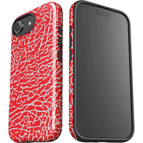 Elephant Print Red iPhone 16e Impact Case