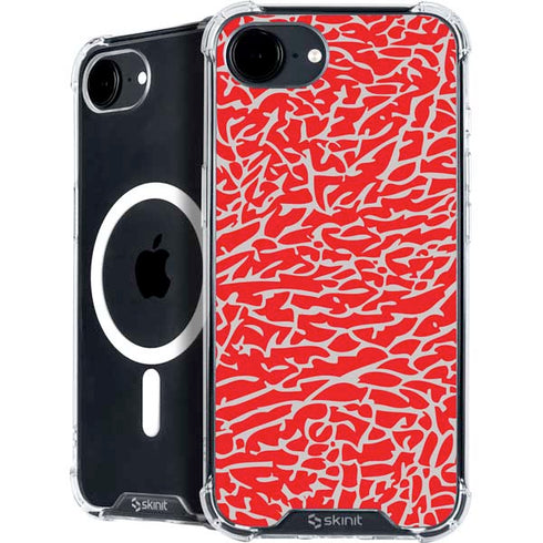 Elephant Print Red iPhone 16e MagSafe Case