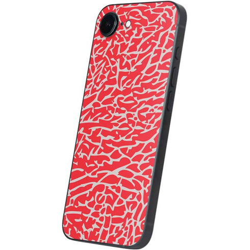 Elephant Print Red iPhone 16e Skin