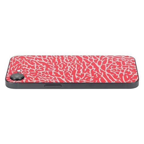 Elephant Print Red iPhone 16e Skin