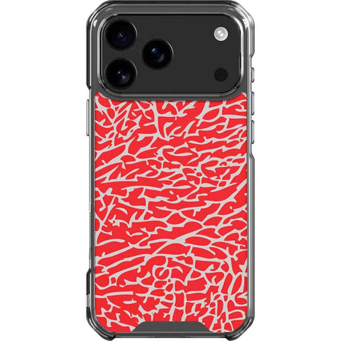 Elephant Print Red iPhone 18 Pro Max Clear Case