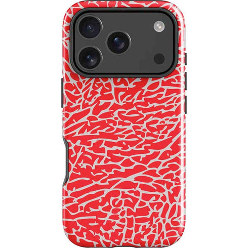 Elephant Print Red iPhone 18 Pro Max Impact Case