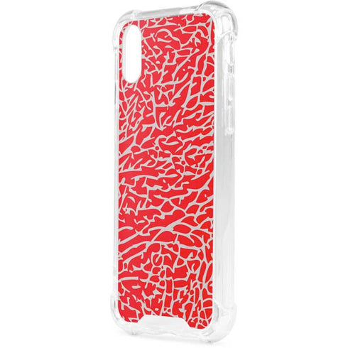 Elephant Print Red iPhone XS Clear Case